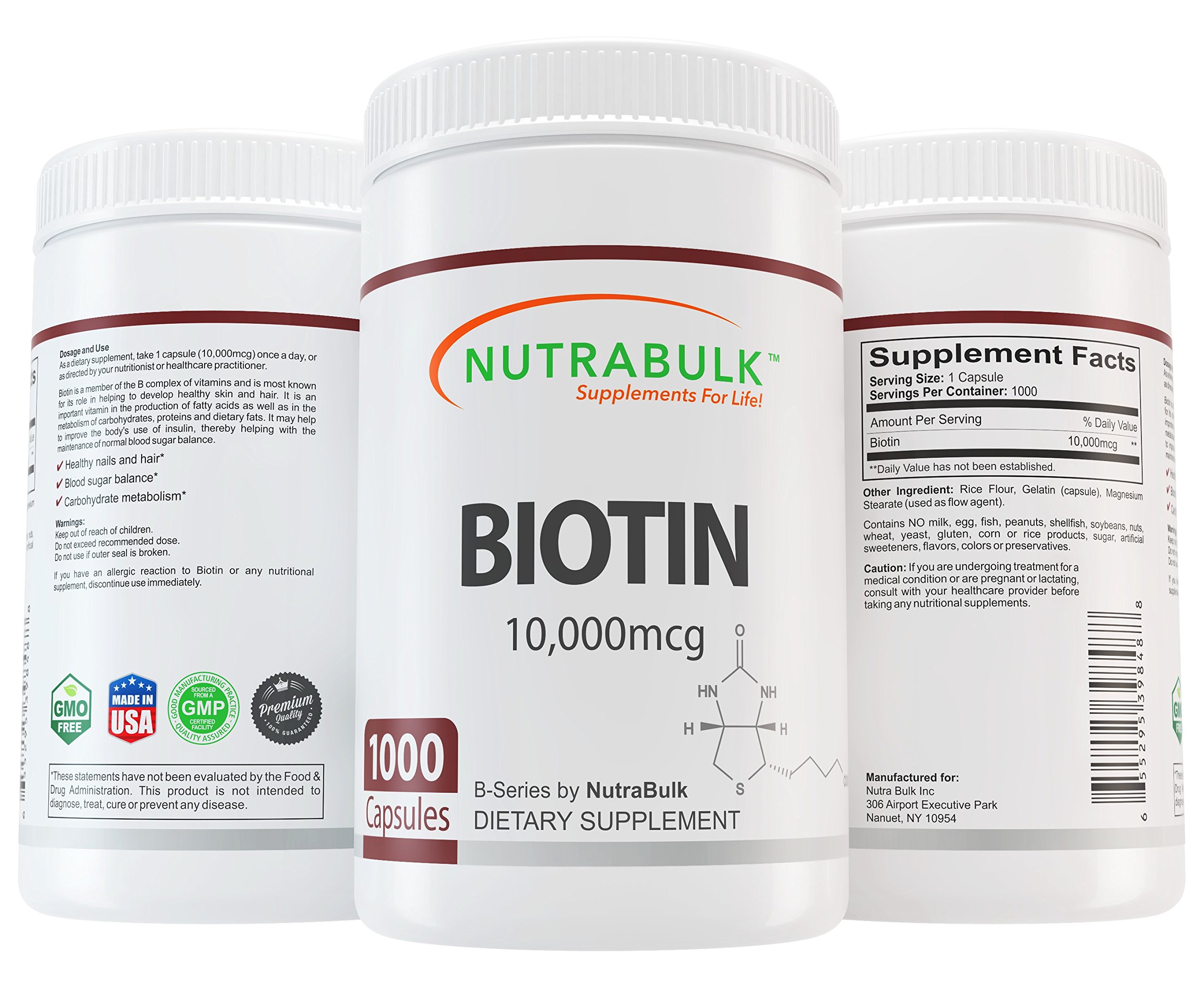 NutraBulkBiotin 10,000 mcg 1000 Count
