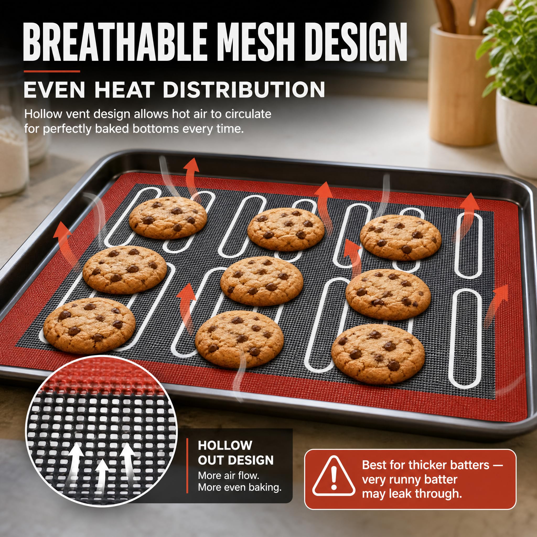 Tapis de Cuisson Silicone 40 x 30 cm Antiadhésif Alimentaire -40 °C à 230 °C