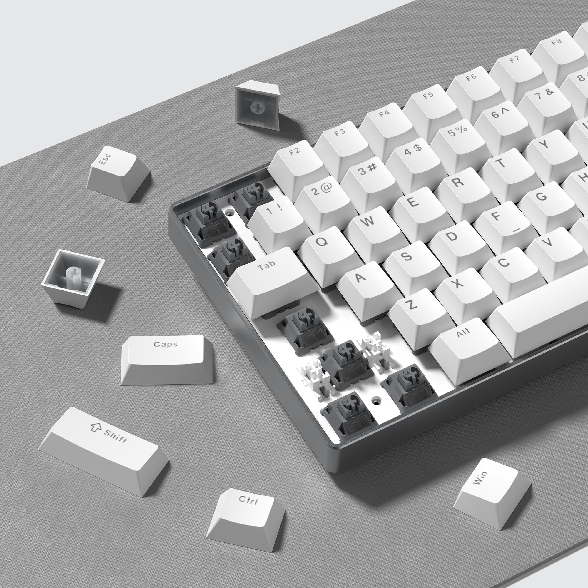 Amazon | 122キー キーキャップ ダブルショット PBT 光透過 キー