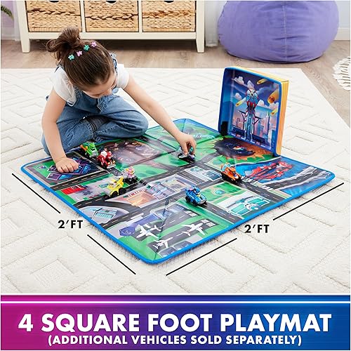 Miniatura 2 de Paw Patrol The Mighty Movie, Pup Squad Juego Mat Pack de regalo con Mighty Pups Chase & Vee Pup Squad Racer coches de juguete, juguetes para niños y