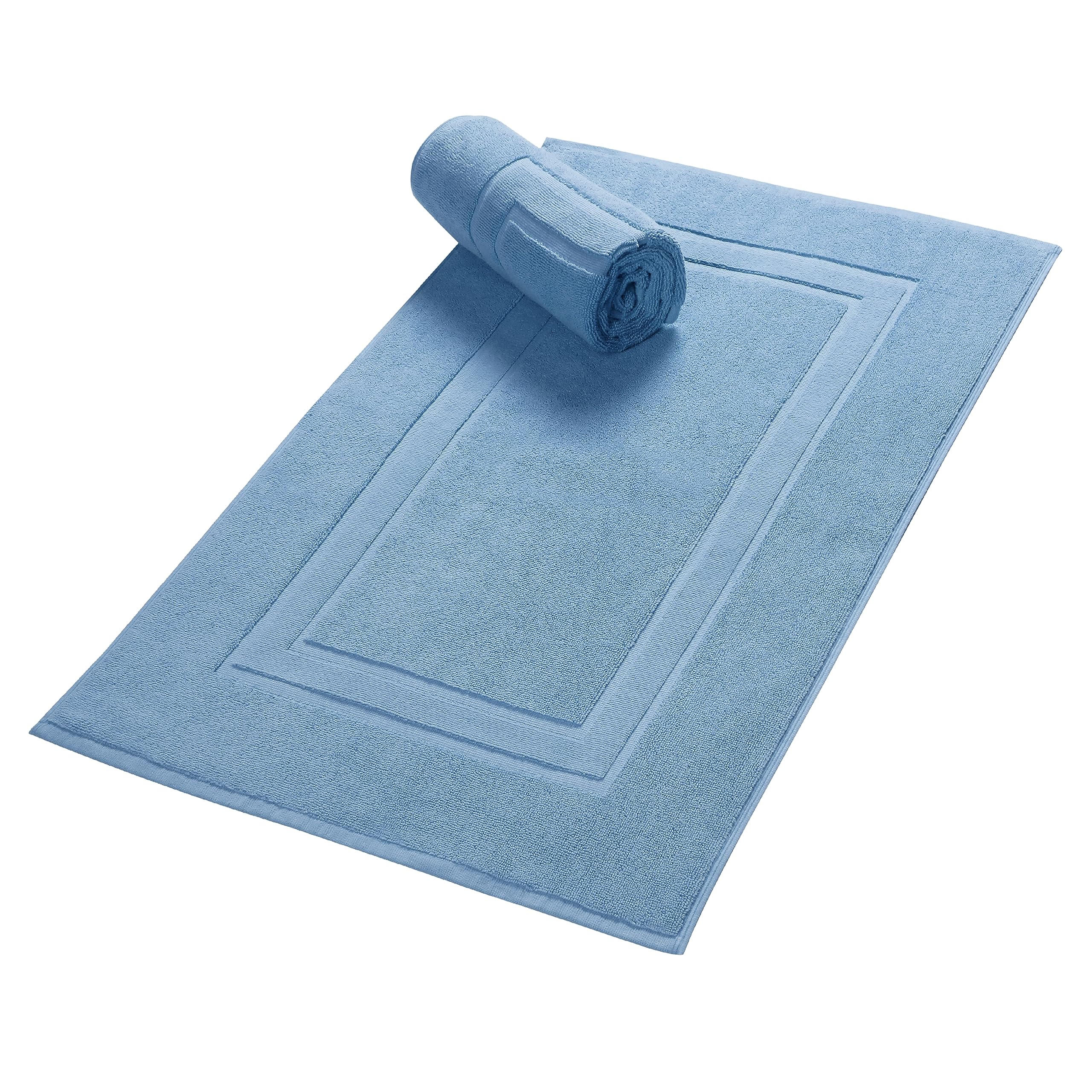 GLAMBURG Premium Cotton 20x32 inch 2-Pack Bath Mats - 100% Ringspun Cotton - Luxury Hotel & Spa Quality - 800 GSM - Durable Soft Highly Absorbent -