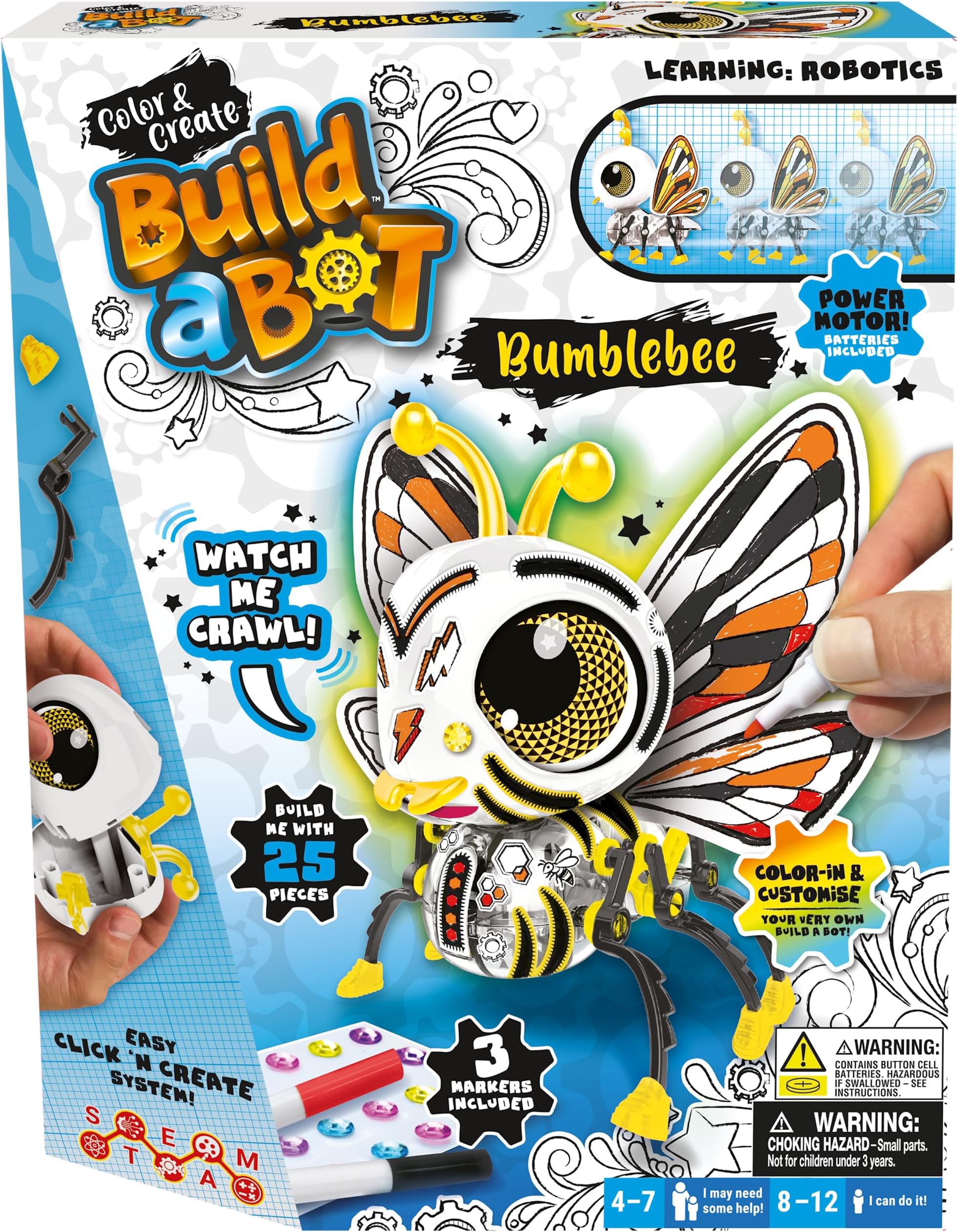Build a Bot Color & Create Medium Bumblebee - Build Your Own Robotic Pet - Color & Customize