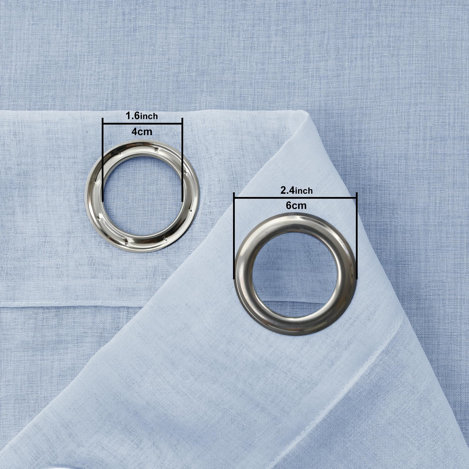 Lot de 2 voilages dégradés ombrés pour chambre à coucher et salon - Rideaux à passants 225 x 140 cm Bleu denim