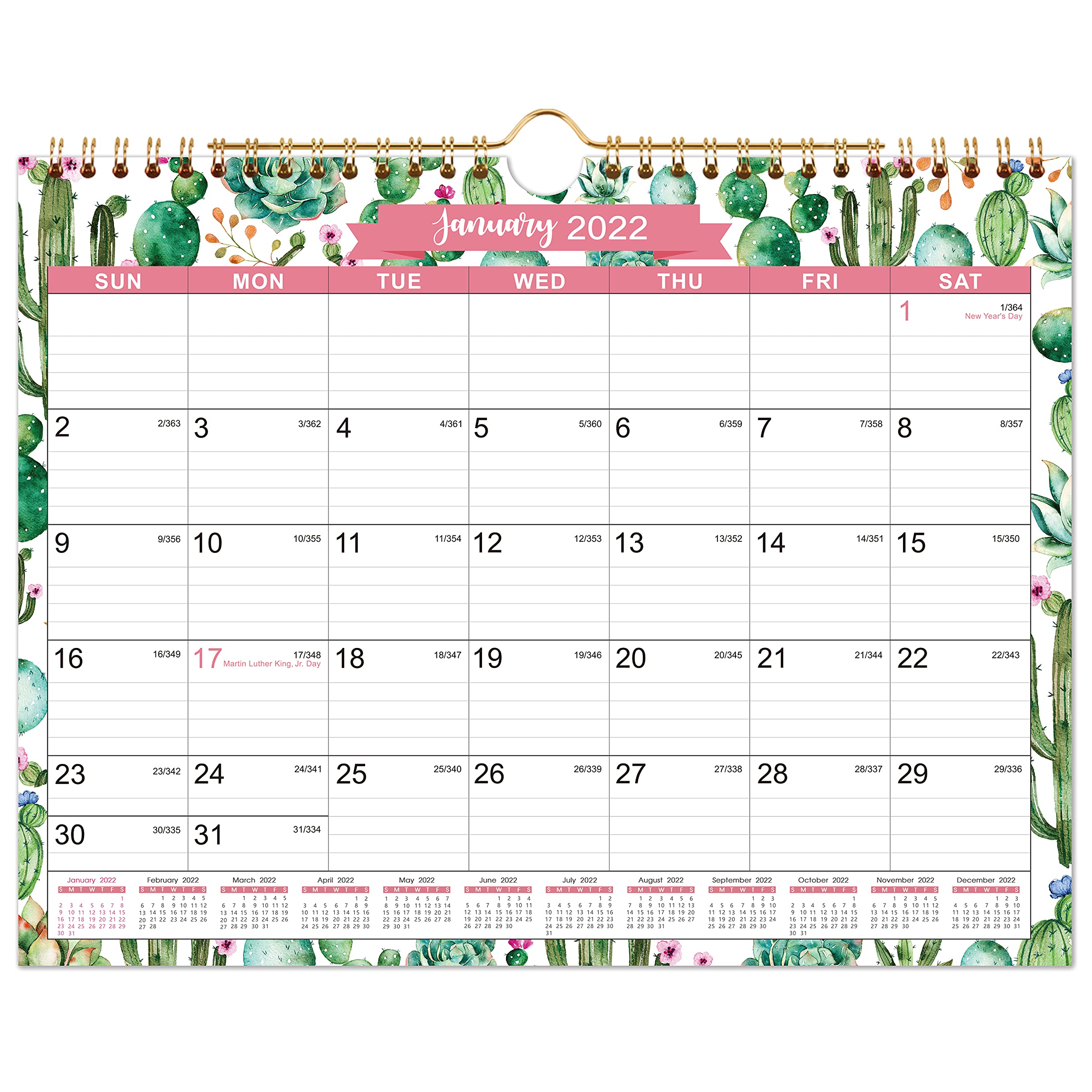 2022 Calendar - 18 Months Wall Calendar Of 2021-2022, July 2021 - December 2022, 11"×8.5", Twin-Wire Binding, Ruled Blocks With Julian Dates, Perfect For Planning For Home Or Office- Buy Online In India At Desertcart - 181464105.