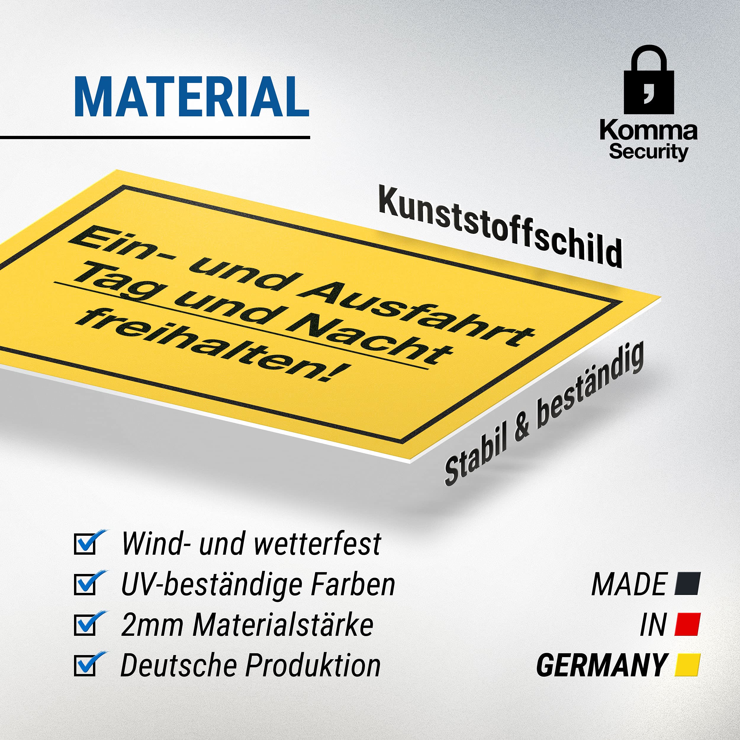 Hinweisschild 300x200 Mm "Ein Und Ausfahrt Freihalten" PVC Aufkleber D20106