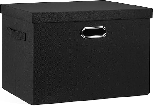 Contenedores de almacenamiento plegables grandes de 17 pulgadas y 36 cuartos de galón con tapas, 1 paquete de cajas de almacenamiento plegables