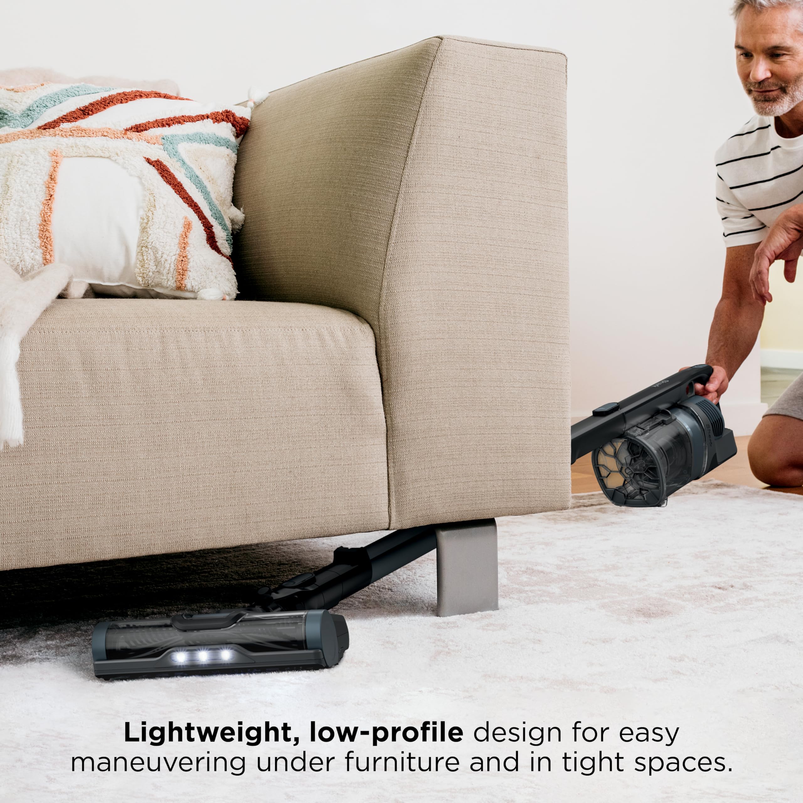 Shark | Pet Cordless Vacuum Cleaner | LED Headlights | Removable Handheld Vacuum for Pet Hair | Crevice Tool & Pet Multi-Tool Included | 40min Runtime | For Carpet & Hard Floors | Grey | IX141: Stick