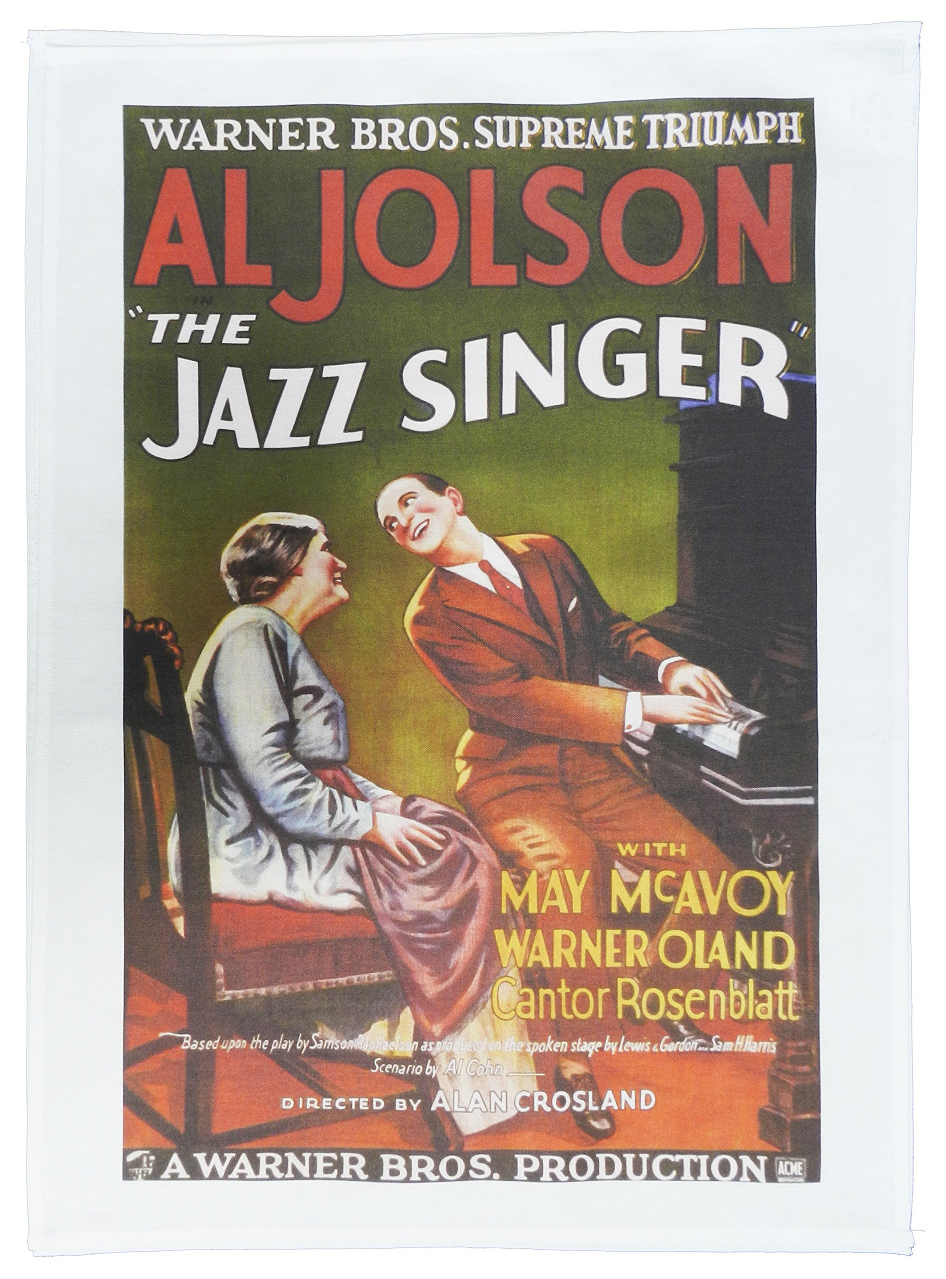 Half a Donkey The Jazz Singer, with Al Jolson - Retro Style Advertising Poster Large Cotton Tea Towel