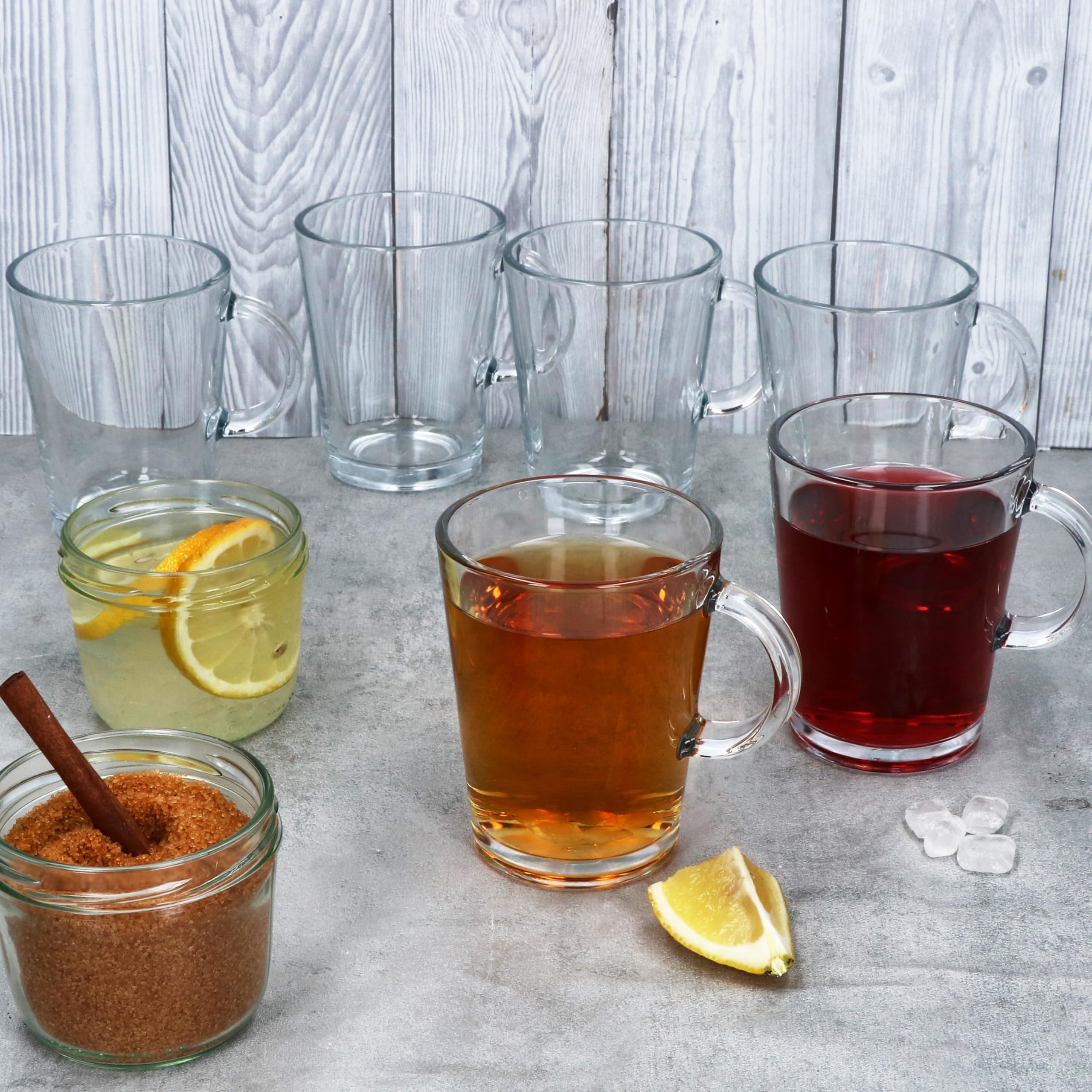 Ritzenhoff & Breker Coredo Lot de 12 verres à thé avec anse - 250 ml - Hauteur : 10,5 cm - Avec anse en verre transparent - Pour café, cacao, cappuccino, latte macchiato et autres - Pour la maison et