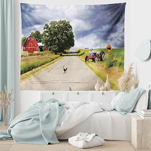 Miniatura 8 de Ambesonne Tapiz de naturaleza, montañas, río y cielo abierto, bellezas naturales de Noruega, fiordos de paisaje nórdico, colgante de pared para