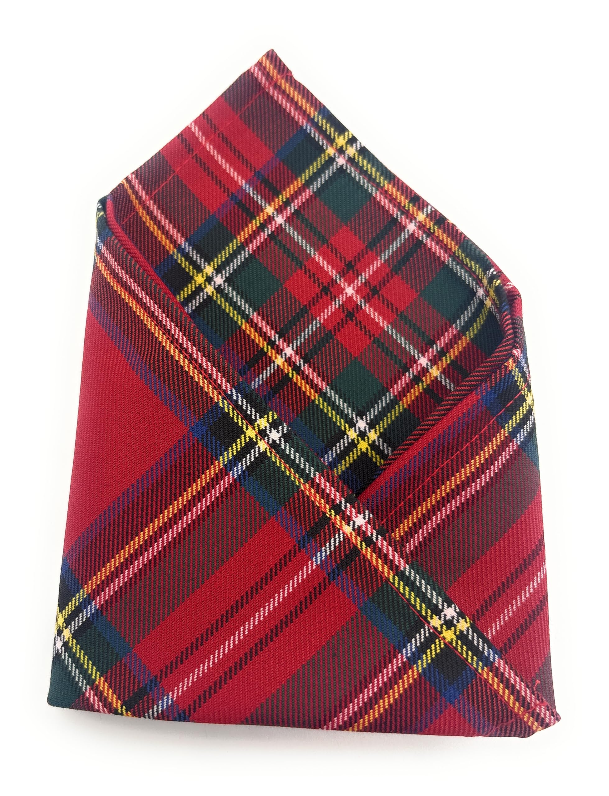 Scottish Essence Unisex Royal Stewart Tartan Pocket Square, Classic Plaid Pattern - Made In Scotland (Royal Stewart)