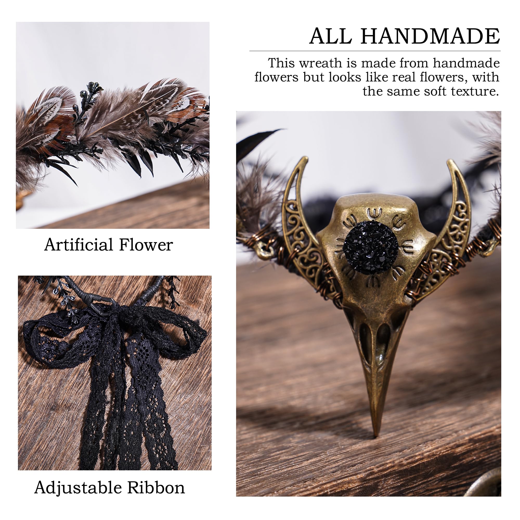 MOSTORY Gothic Handmade Adjustable Crown Headpiece for Cosplay and Festivals