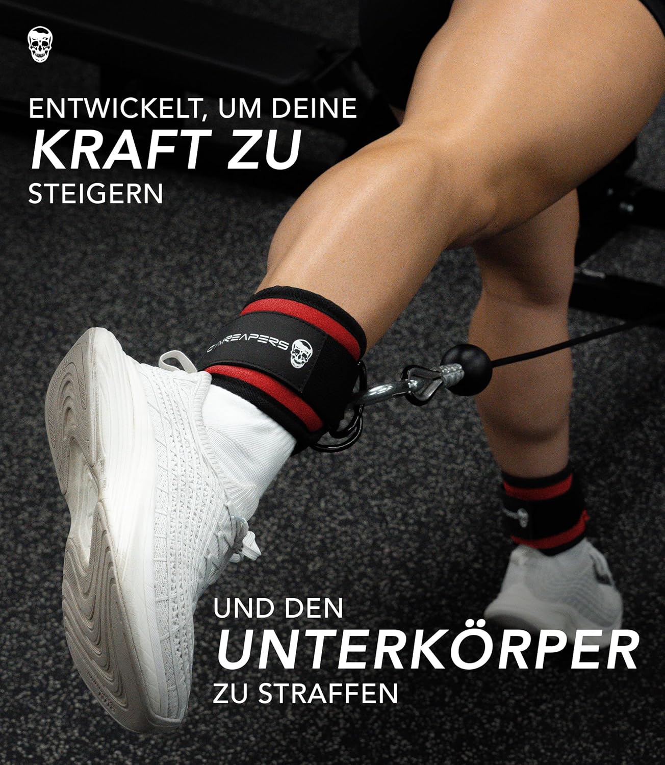 Gymreapers Ankle Straps For Cable Machine Kickbacks, Glute Exercises, L…