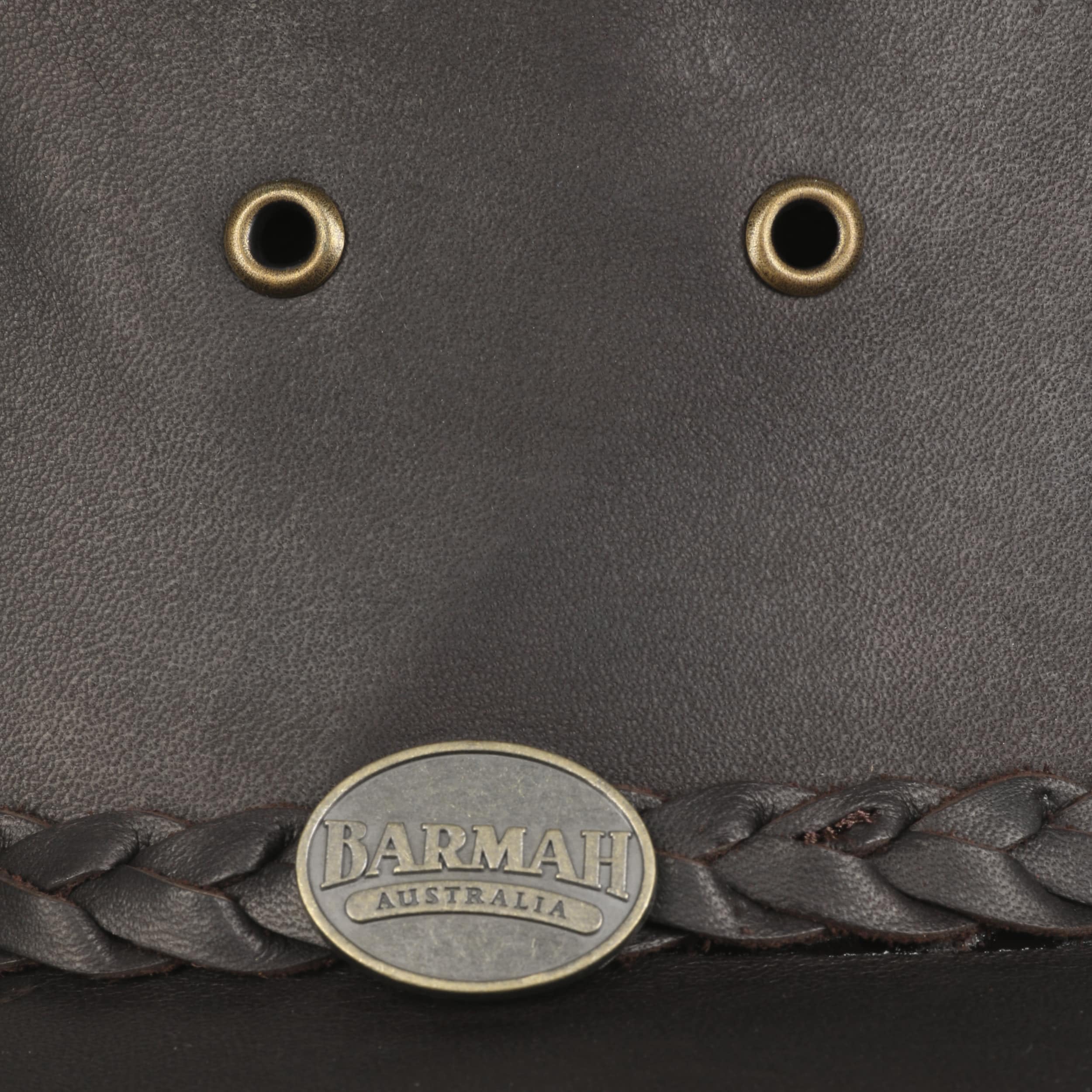 Barmah Sombrero Piel Squashy Outback Hombre - Made in Australia de Stockman con Banda Piel, Ribete Verano/Invierno Primavera Verano Otoño Invierno