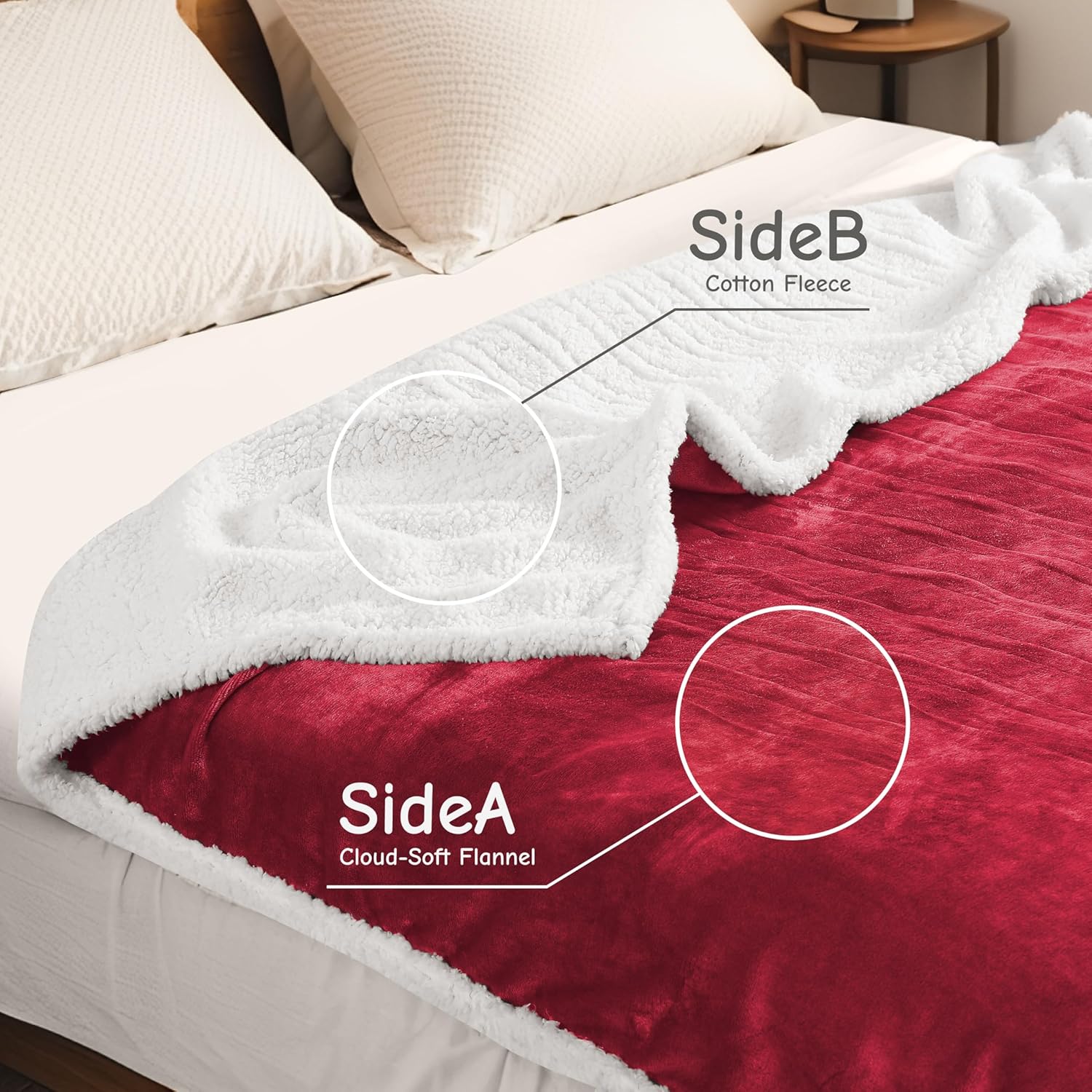 Electric Heated Blanket Full Size 72"x84", Soft Flannel with Overheat Protection, 9 Adjustable Heat Settings & 10-Hour Auto-Off Timer, Fast Heating for Winter Comfort, Red 10-red Full 72"x84"