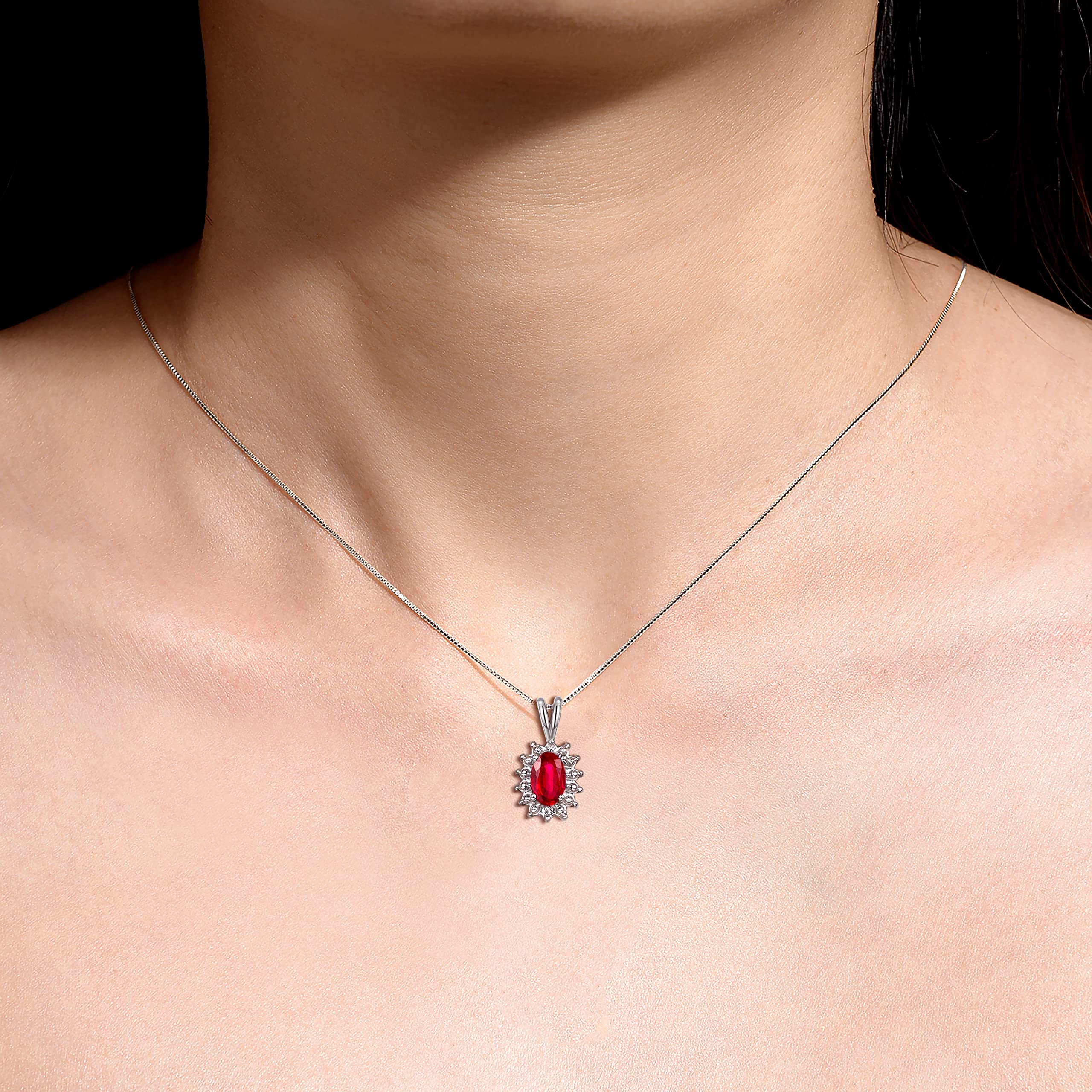 RYLOS Set di pietre portafortuna da donna in argento Sterling: anello, orecchini e collana con ciondolo. Pietra preziosa e diamanti veri, pietra portafortuna 6 x 4 mm. Gioielli dell'amicizia