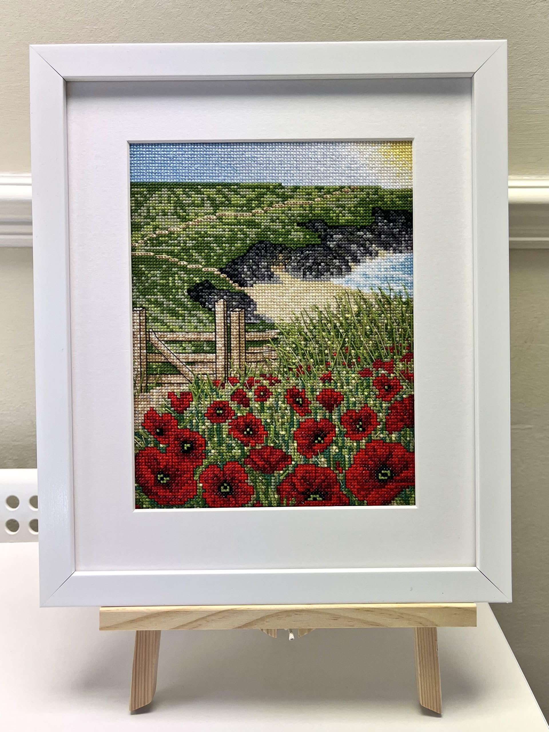 Coastal Poppies Art Cross Stitch Kit- Poppy Counted Cross Stitch Kit