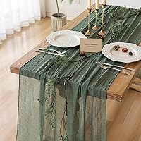 Vista 16 de Keketoarrange - Caminos de mesa rústicos de gasa color blanco marfil crema, 120 pulgadas y 10 pies, camino de mesa largo de tela de queso traslúcida