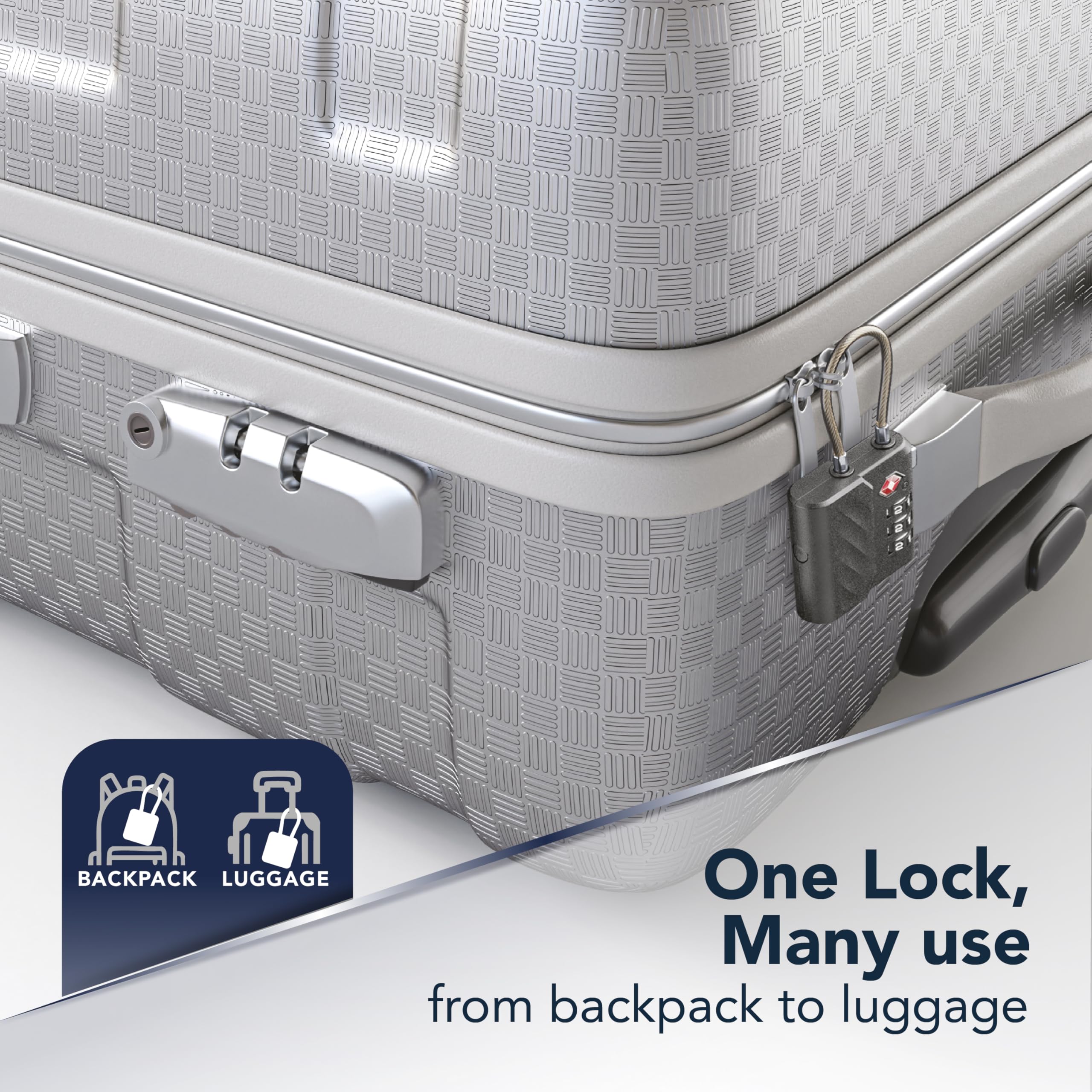 Cellularline Tracy Lock – zintegrowana kłódka z lokalizatorem, z Apple Find My Track, kompatybilna tylko z urządzeniami Apple, certyfikat TSA, szybkie ładowanie USB-C, kolor czarny