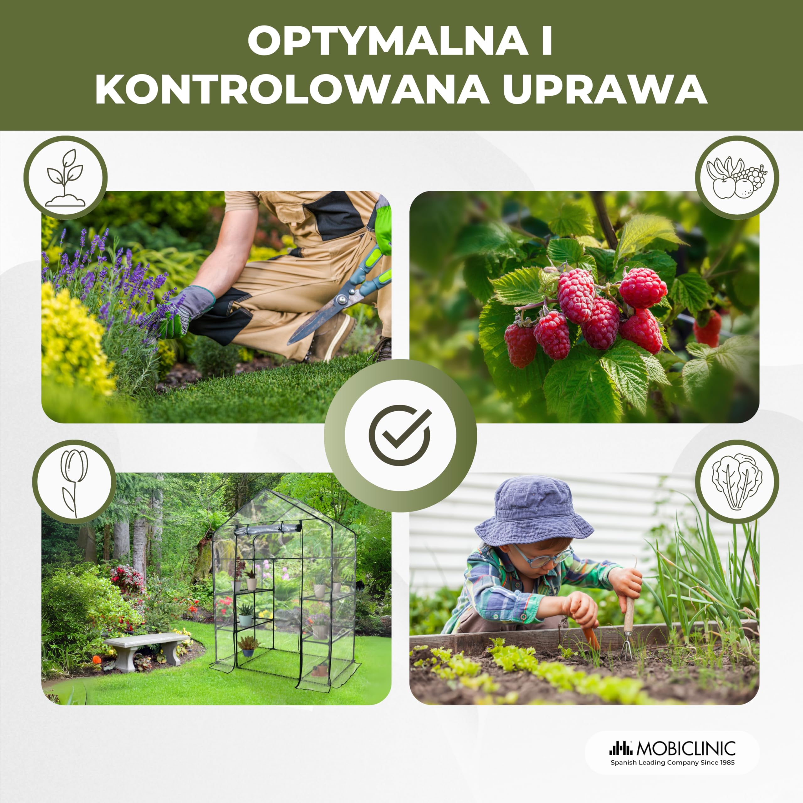 Mobiclinic®, Szklarnia Ogrodowa, 143 x 73 x 195 Cm, Pokrywa z PVC i Zwijane Drzwi, 4 Półki, Wodoodporna, Home Grow, Domowa Szkółka, Bezpiecznie Przymocowana, Idealna do Uprawy, Mrozoodporna