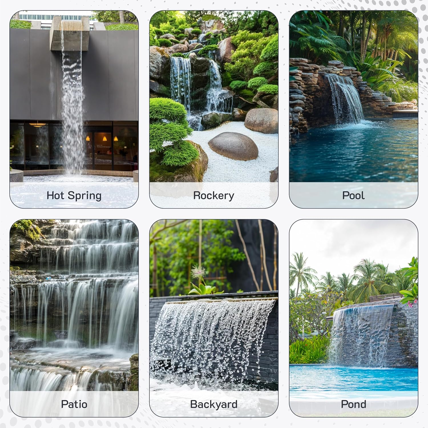 SIMOND STORE - Spillway Waterfall Fountain 47.2" x 4.5" x 3.1", Stainless Steel Pool Waterfall to Decorate Pool, Pond, Outdoor Garden Fountain and Patio