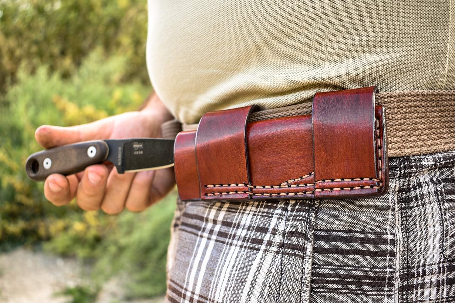 Horizontal carry Leather Belt Sheath for Esee Izula 2, fixed knife pouch, pocket knife leather case, custom leather sheath, fixed knife edc
