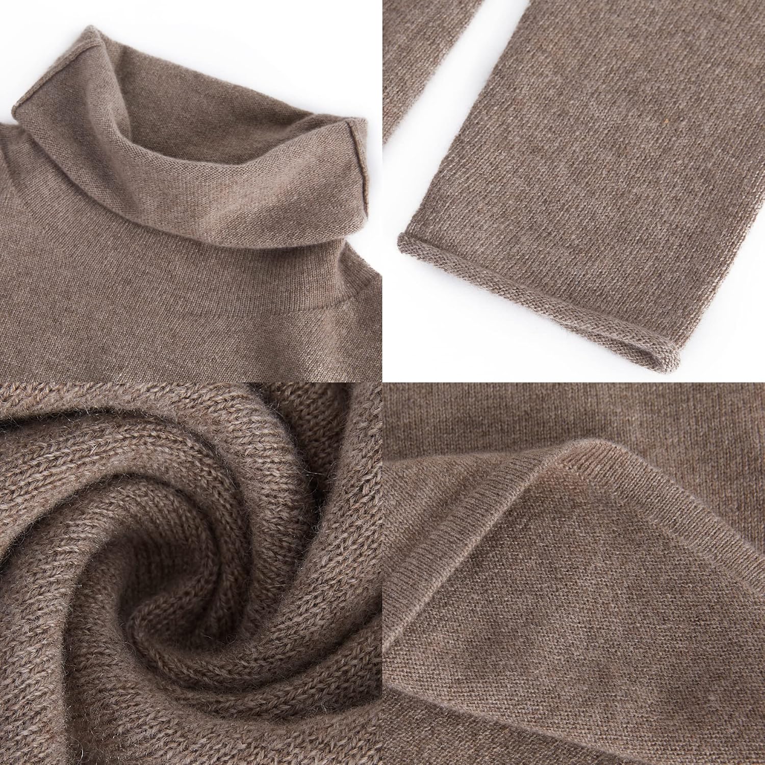 GreenMount Women's Turtleneck Sweater 100% Pure Cashmere Essential Long Sleeve Pullover Pile Collar Sweater for Women - Image 5