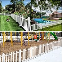 Vista 6 de E&K Poste de valla de piquete de vinilo blanco de 30 pulgadas de alto