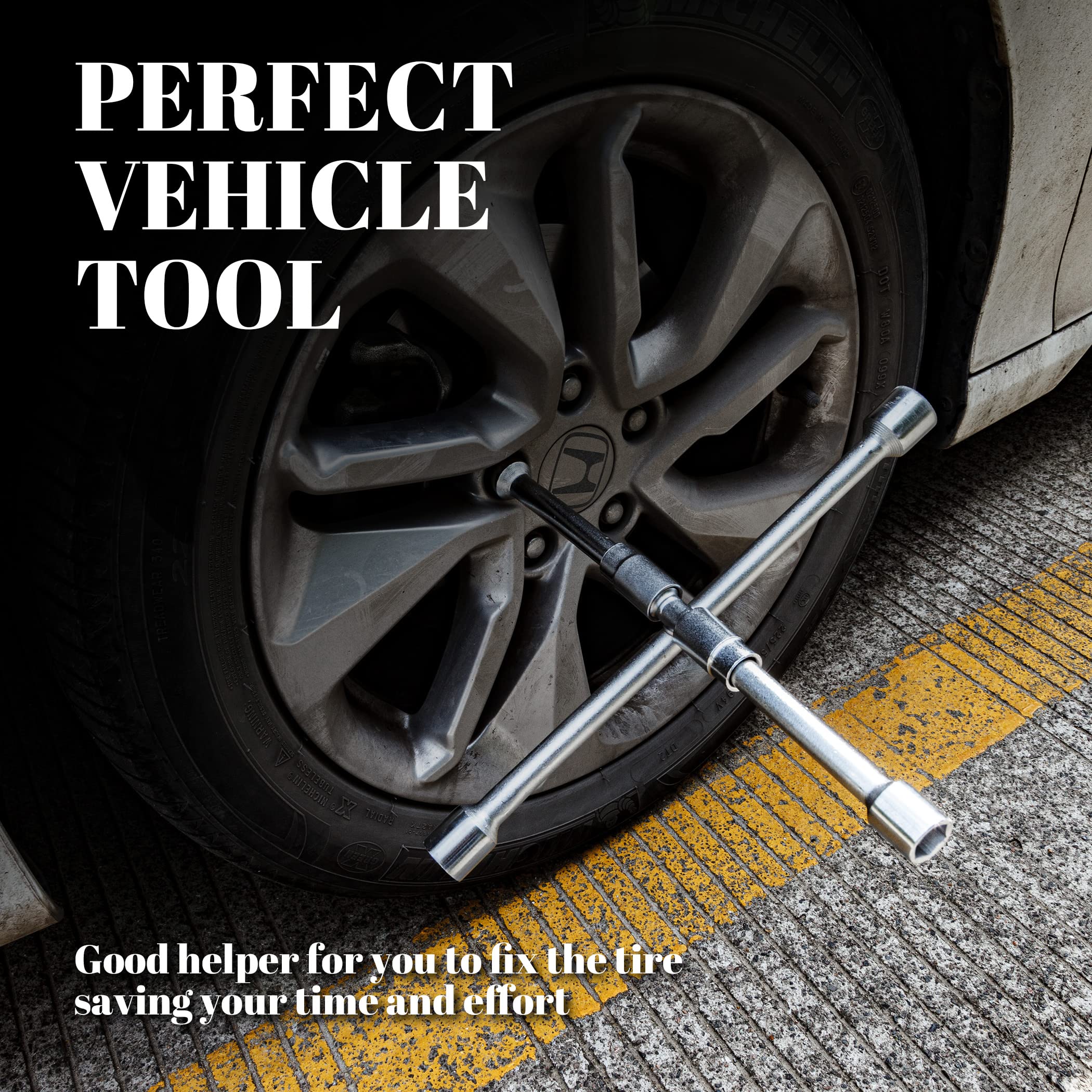 CARTMAN 14 Inch Universal Folding 4-Way Cross Lug Wrench 4