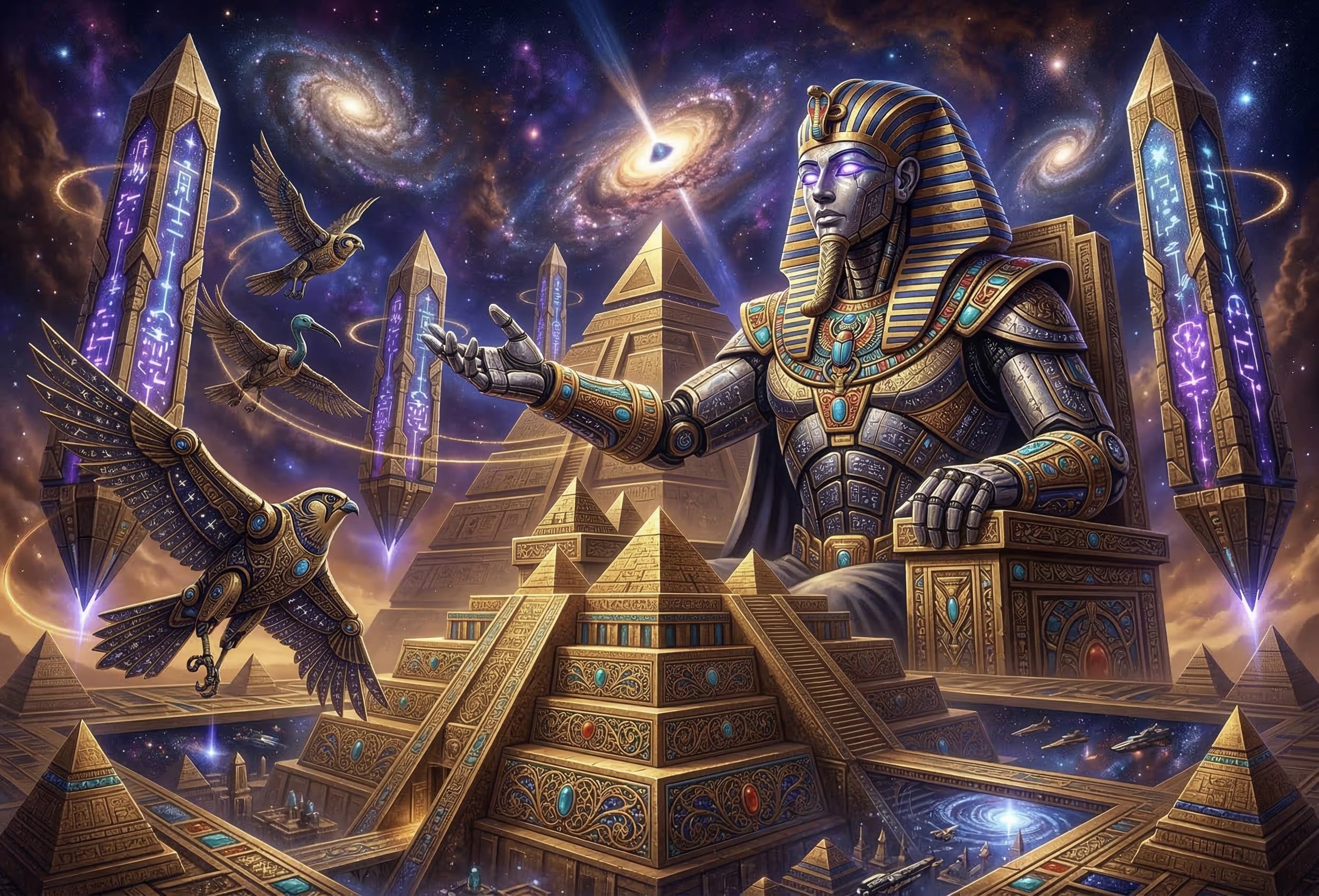 Sci-Fi Egypt Pharaoh Jigsaw Puzzle 1000 Pieces, Patience Game