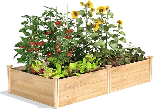 Greenes Fence Premium Cedar Raised Garden Bed, 4 x 8 x 17.5" 3/4" Thick - Made in USA with North American Cedar