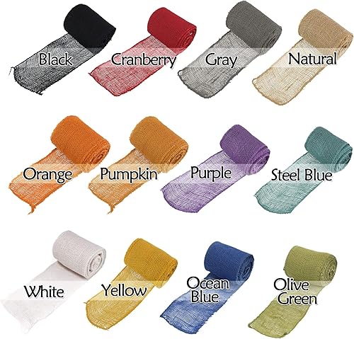 Miniatura 3 de JubileeYarn - Rollo de cinta de tela de arpillera de yute de 5.5 pulgadas de ancho, 1 rollo de 10 yardas, verde oliva