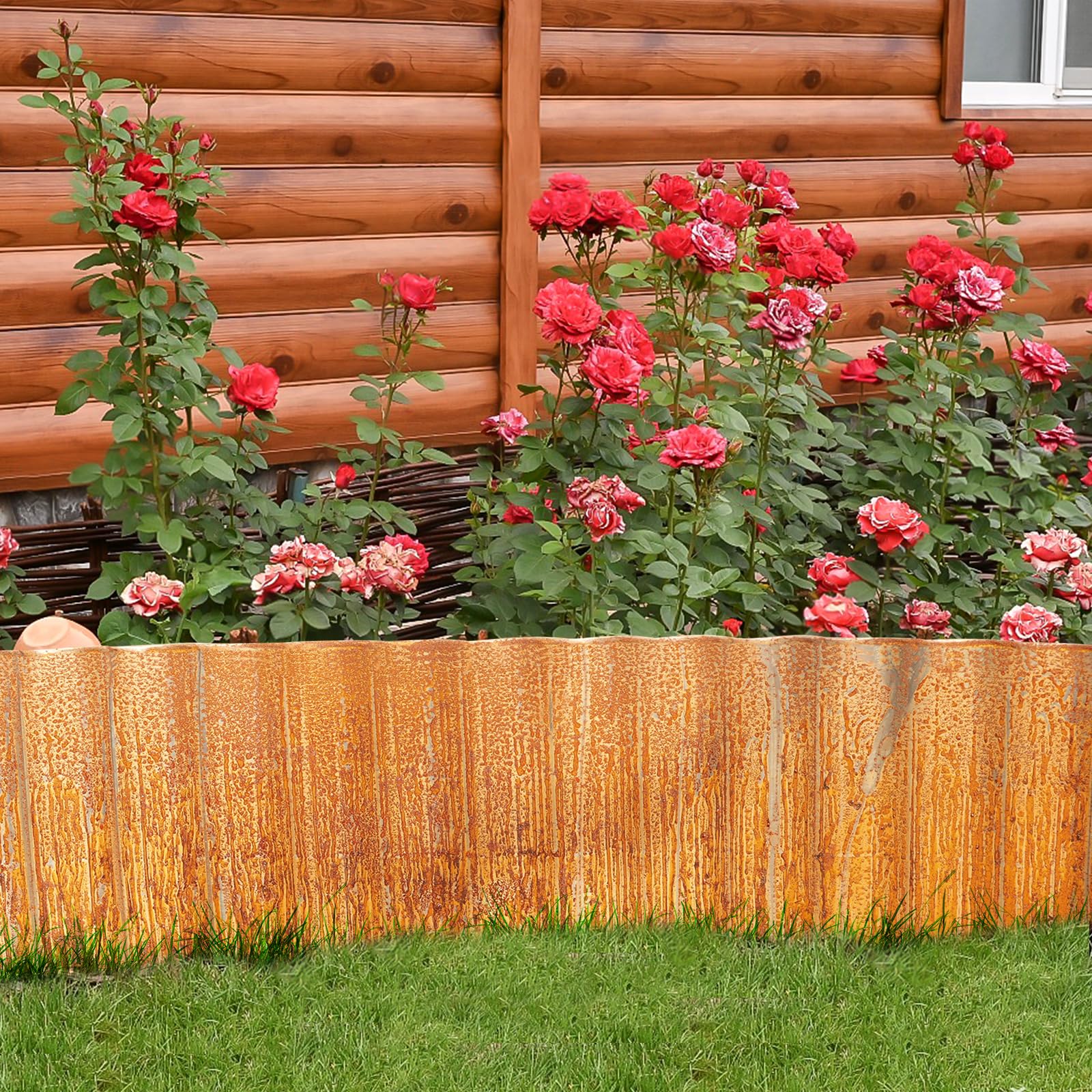 Bordure De Paysage En Métal Ondulé - Clôture De Jardin Décorative Pour