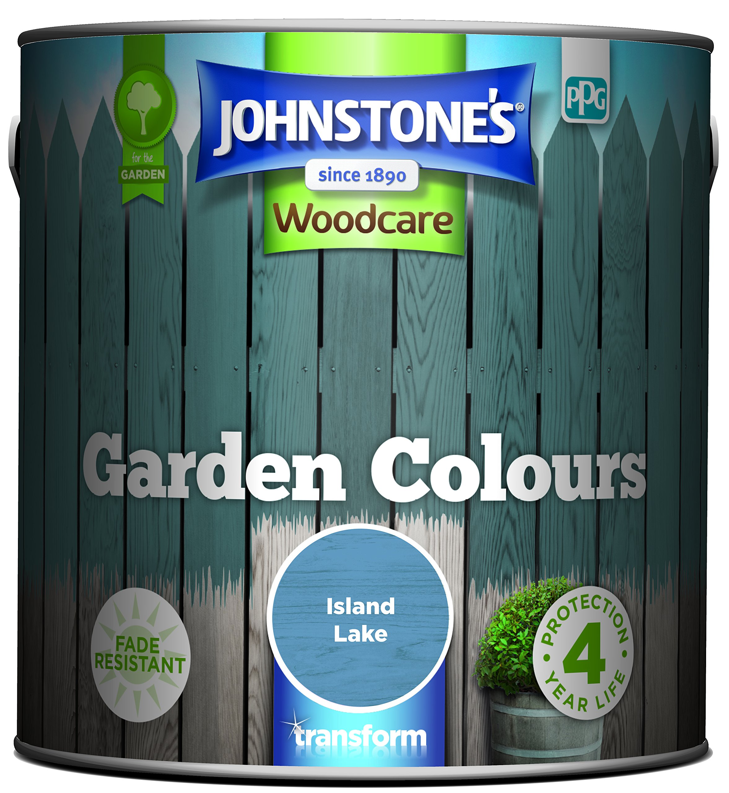 Johnstone's Island Lake Johnstone’s - Garden Colours - Exterior Wood Paint - Fade Resistant - Suitable For Garden Furniture Outdoors - Fence Paint - Dry In 2 Hours - 12M2 Coverage Per Litre - 2.5L