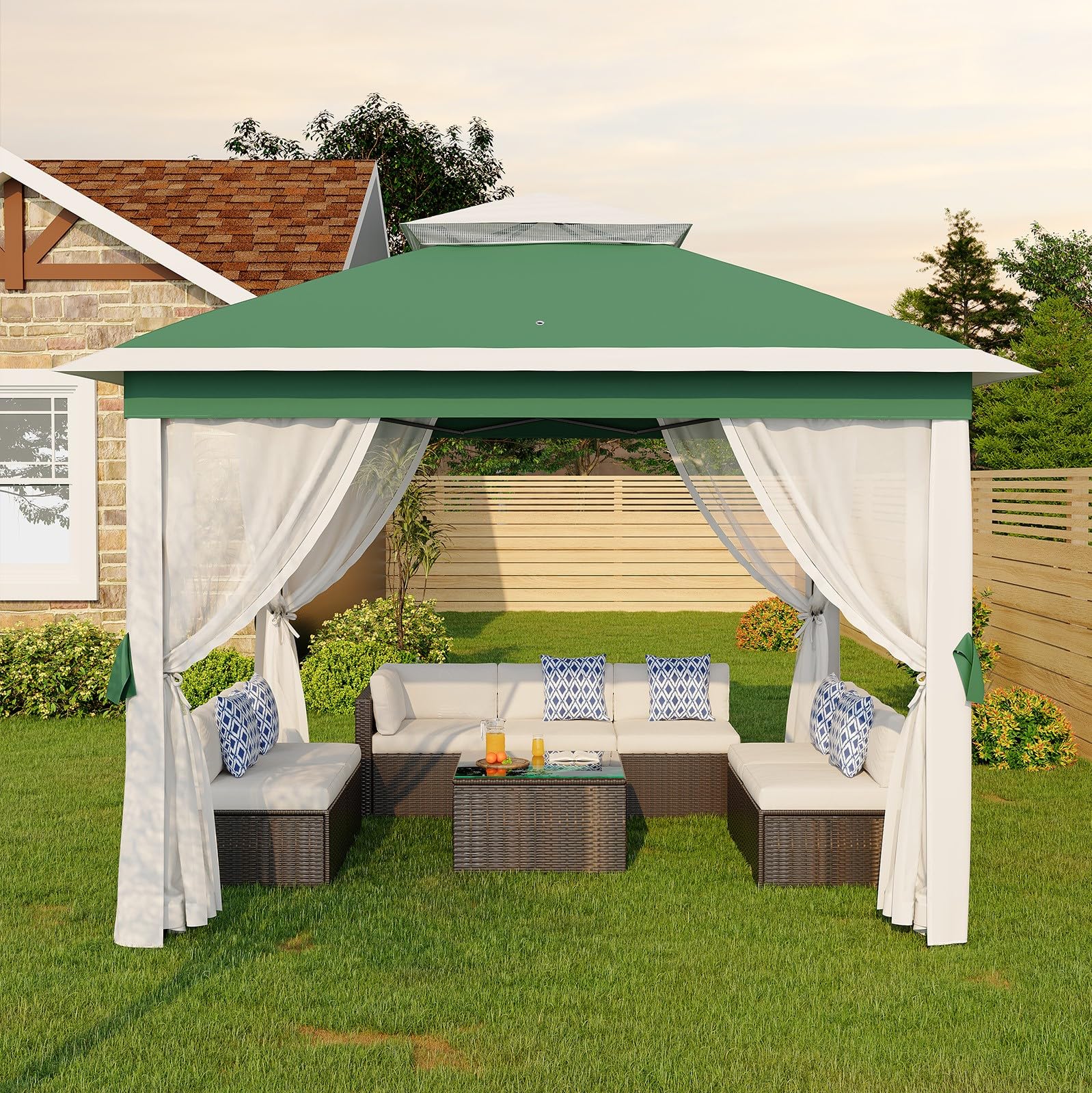 Photo 1 of GarveeLife 11x11 Pop Up Canopy Tent with Mosquito Netting, Outdoor Canopy Shelter Easy Setup, Water & UV Resistant - Gray