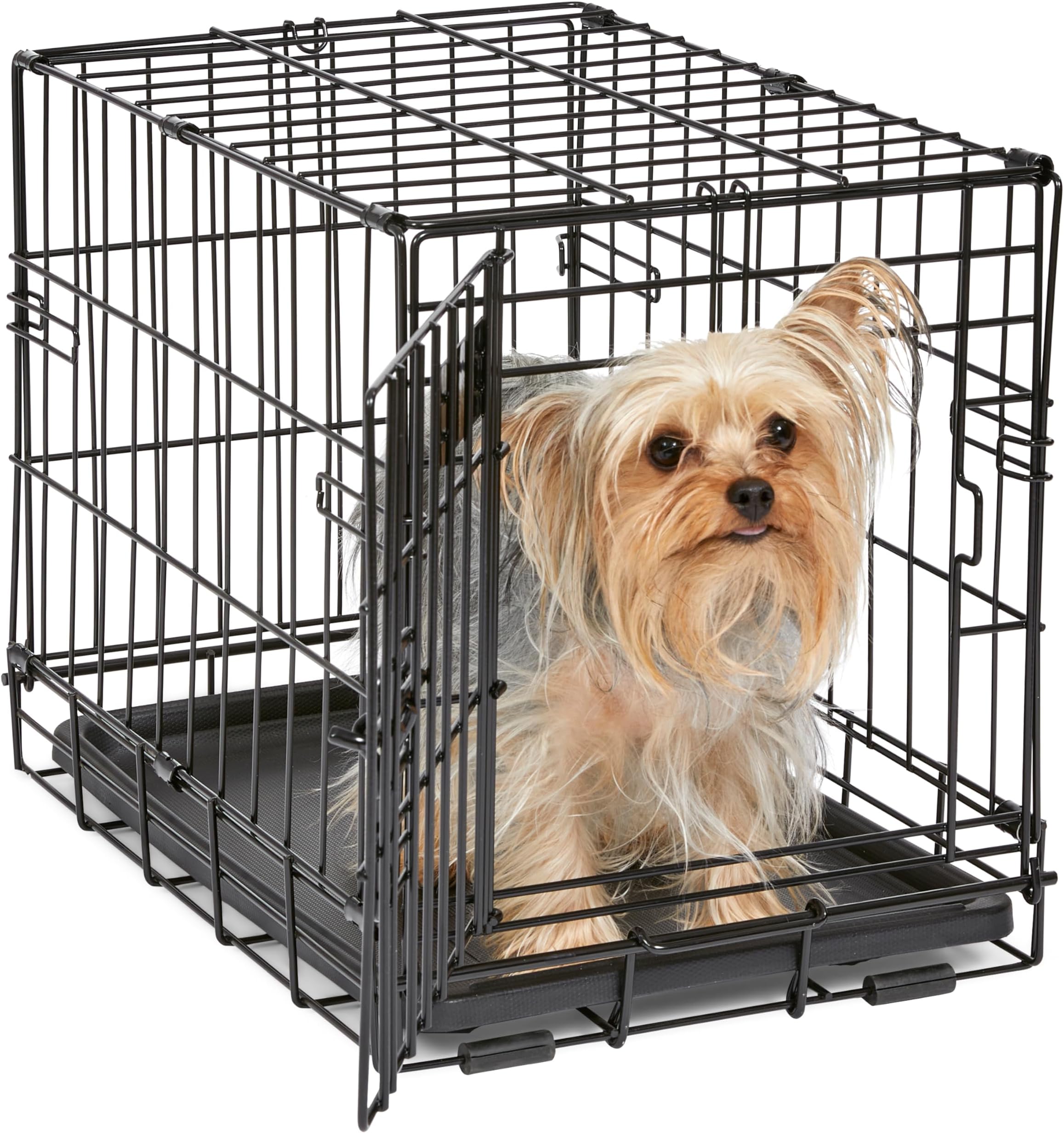MidWest Homes for Pets 18-Inch iCrate for Tiny Breeds, Up to 10 lbs, Single Door Folding Dog Crate with Divider Panel, Leak-Proof Tray & Secure Latch, Portable, Durable & Easy to Assemble