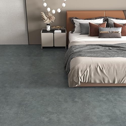 Miniatura 3 de VEELIKE Azulejos de suelo de gran tamaño de 12 x 24 pulgadas, impermeables, para despegar y pegar, azulejos de vinilo de aspecto concreto, paquete