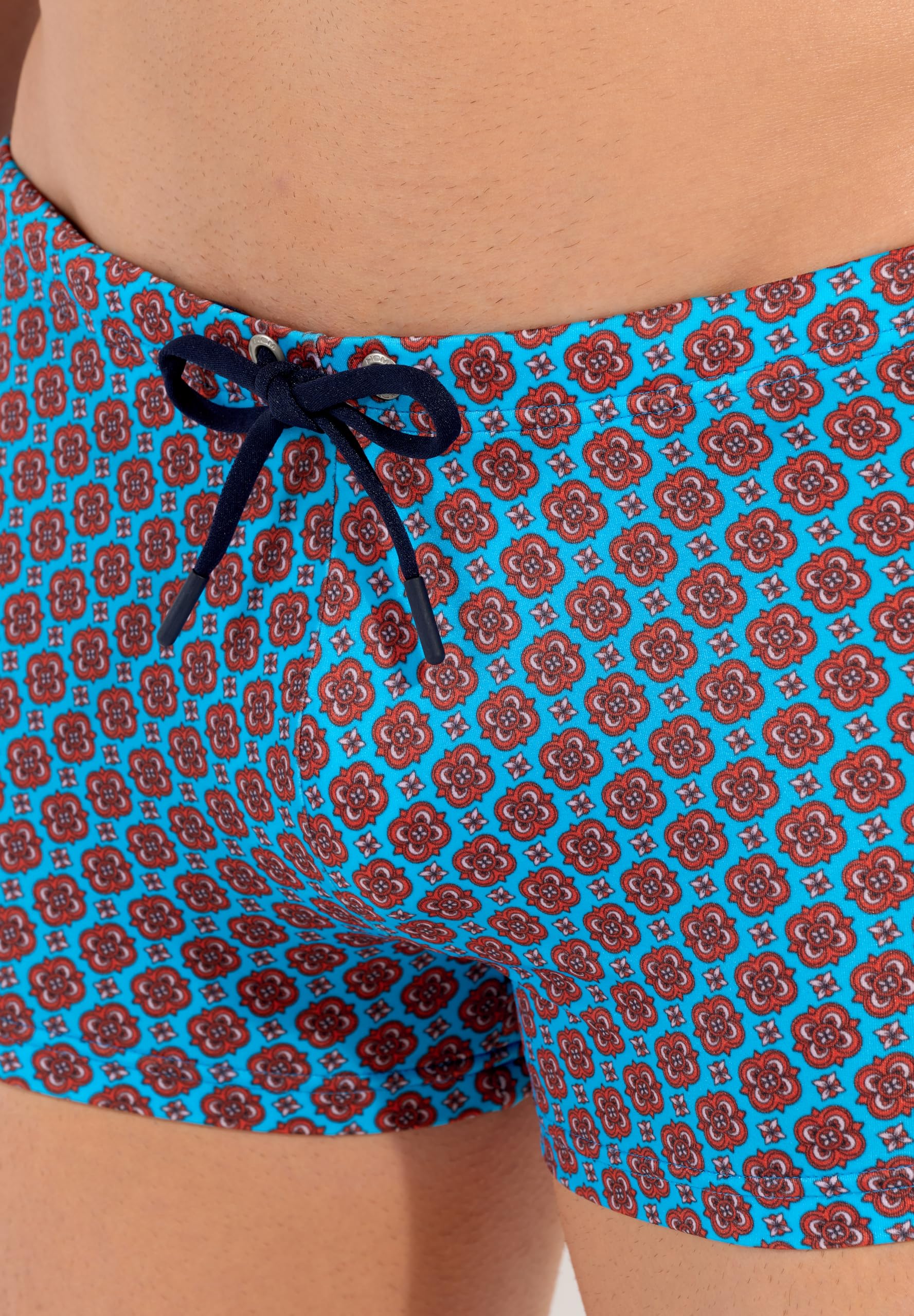 HOM Homme Boxer Anglet Slips De Bain, Turquoise Print, XXL EU