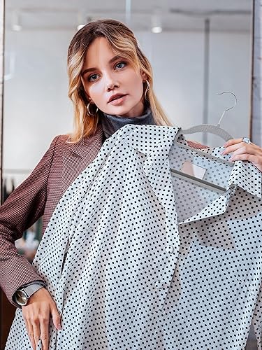 Miniatura 7 de HOUSE DAY Paquete de 50 perchas de plástico antideslizantes, perchas de plástico resistentes con gancho giratorio de 360, perchas ultrafinas que