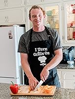 Vista 3 de ApronMen - Funny Apron For Men - BBQ Gifts for Men & Unique Gifts for Fathers - Mens Black Aprons for Grilling Enciende las parrillas
