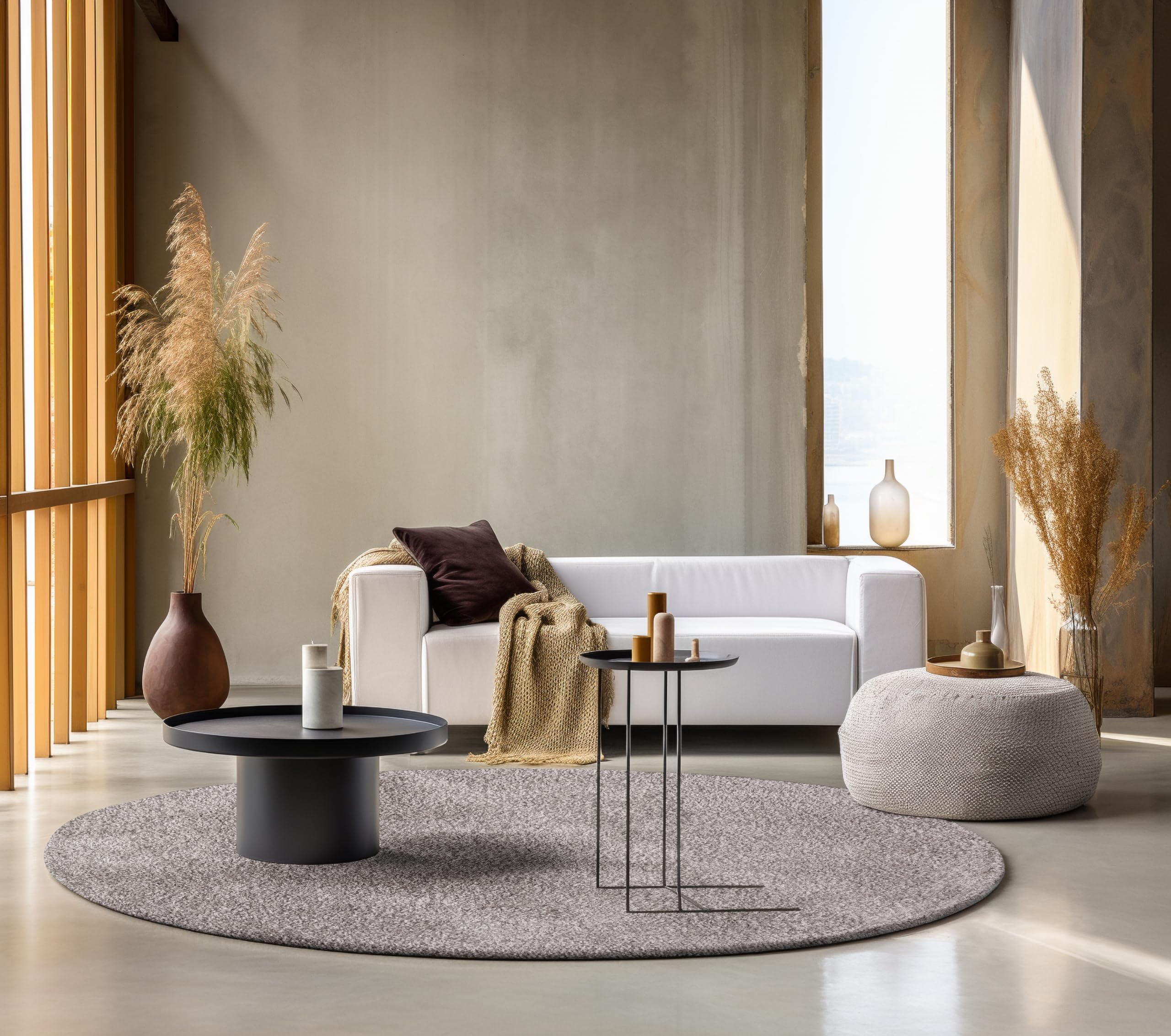 Tapis de salon moelleux shaggy pour créer un coin lecture cocooning
