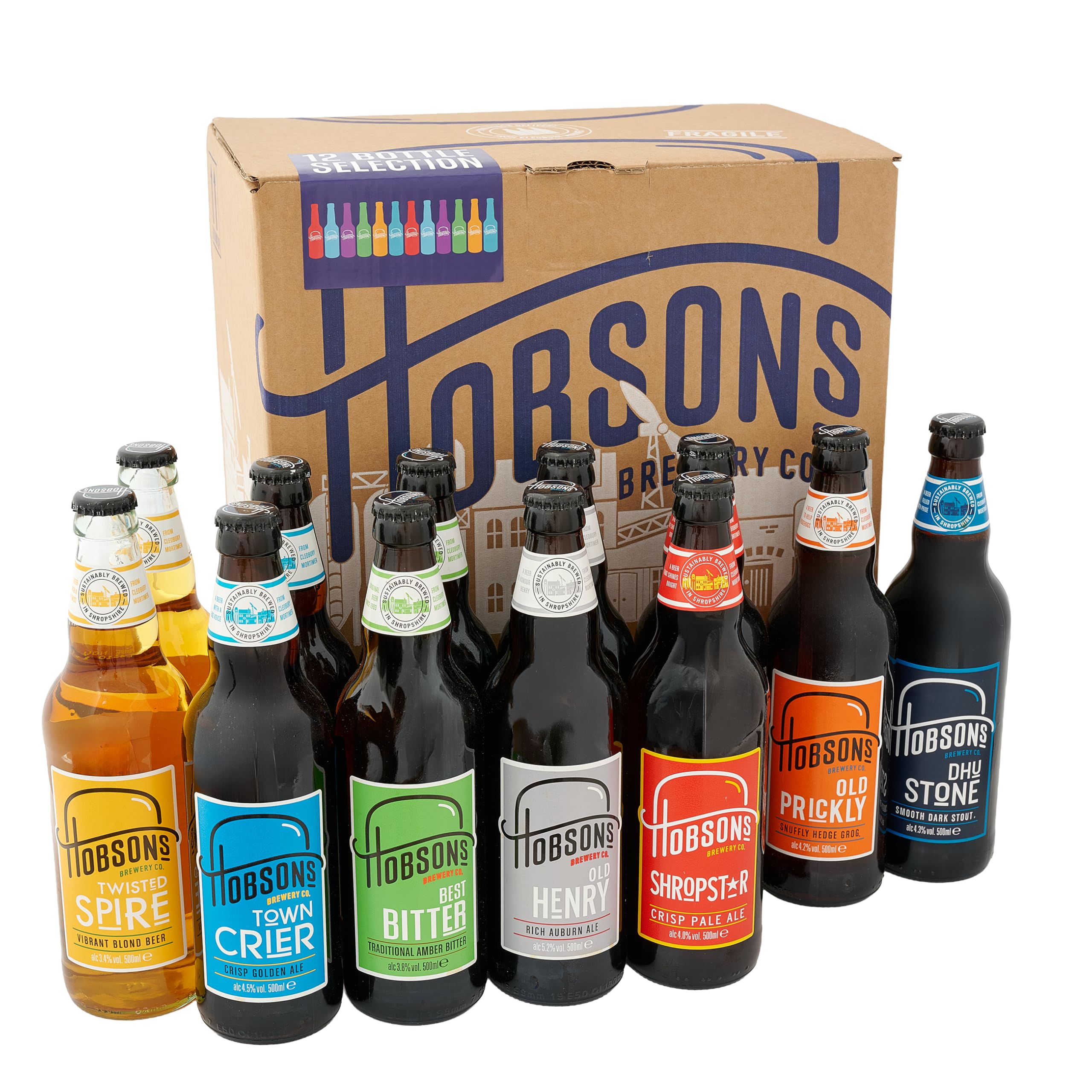 Sponsored Ad – Mixed English Real Ale & Beer Gift Set - Mixed Taster Selection - 12 x 500ml Bottle Pack - Premium Beer by a Craft UK Brewery