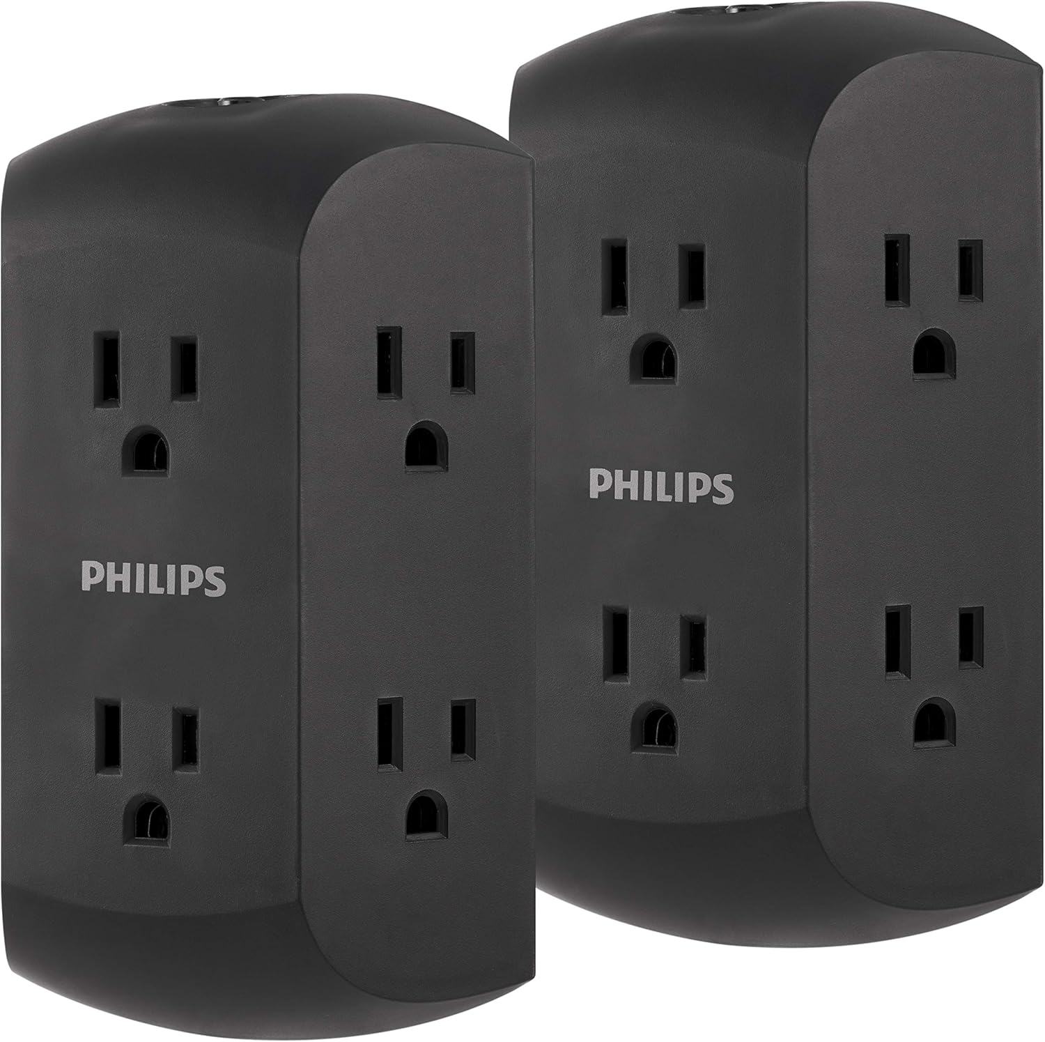 Philips 6 Outlet Extender, Resettable Circuit Breaker, 3Prong Grounded