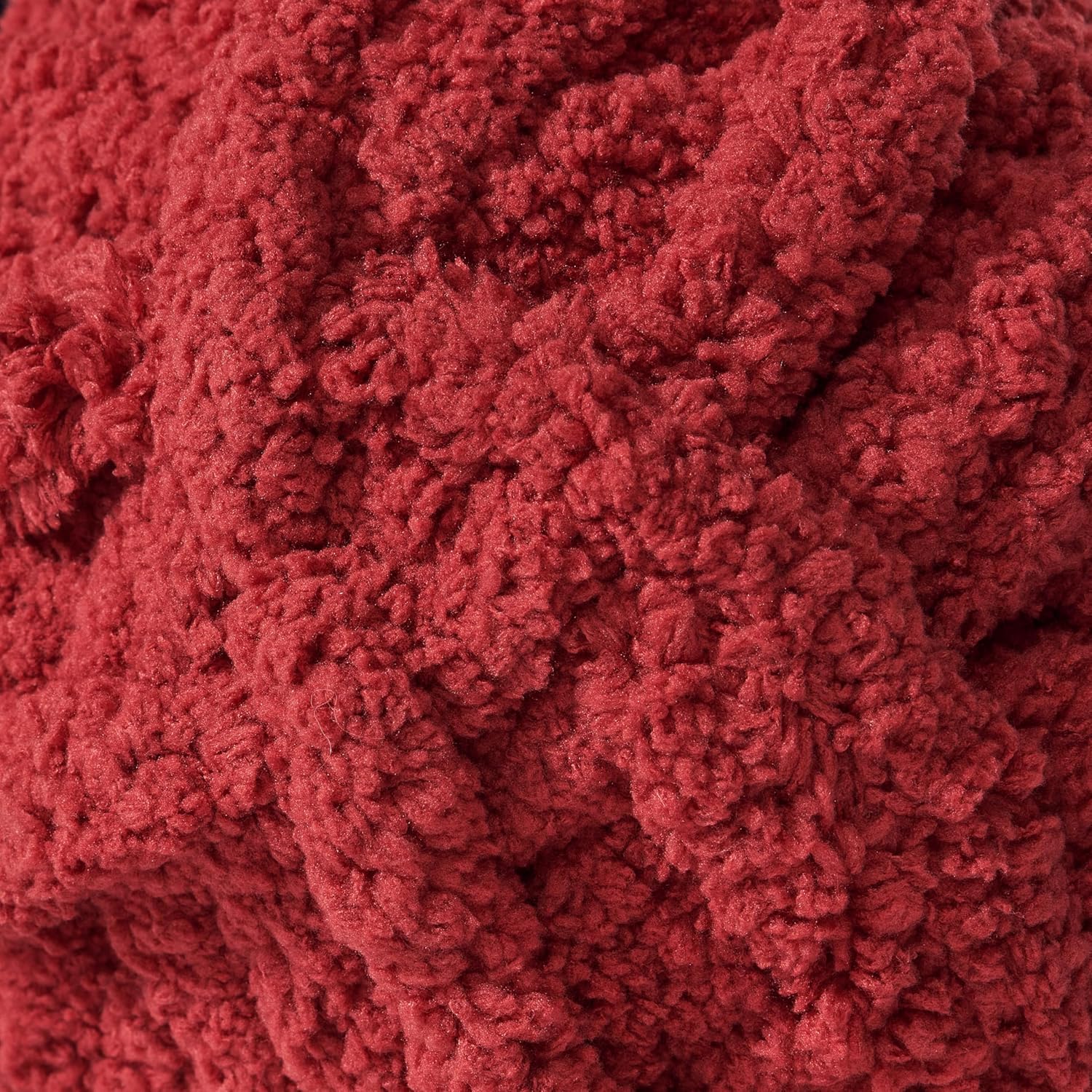 Crafted By Catherine Chunky Chenille Yarn - 8 Pack (8 oz / 227 g, 31.7 Yards Each Skein), Dark Red, Gauge 7 Jumbo