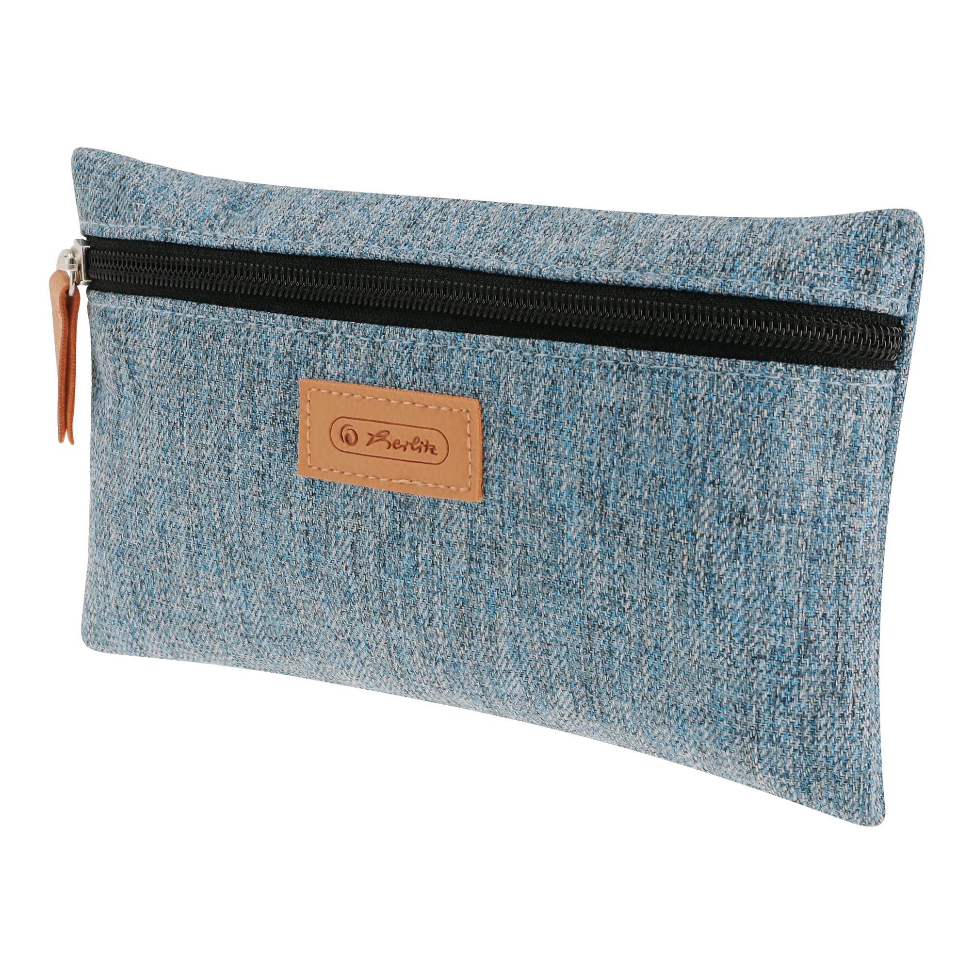 Herlitz 50039135 Pencil Case Flat, Blue, GREENline Blue
