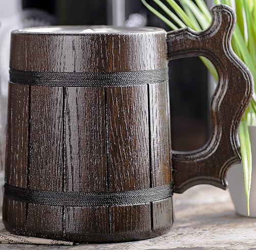 Miniatura 7 de Taza de cerveza de clase Warlock de 17 onzas, regalo de fiesta de mazmorras y dragones para amantes de dnd, taza de cerveza de madera personalizada