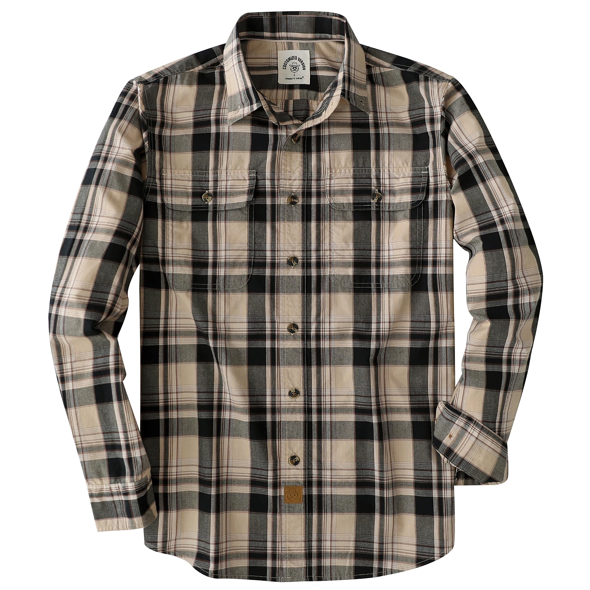 Dubinik® Camicie Uomo Manica Lunga a Quadri Camicia Casual con Doppie Tasche Morbida e Confortevole