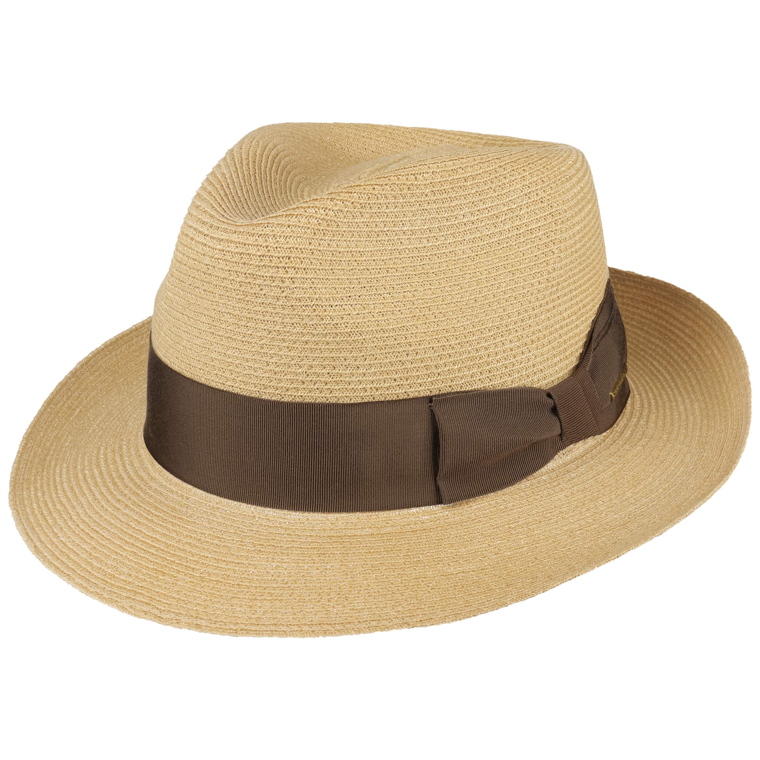 Stetson Kendrick Fedora Hanfhut Naturfarbener Bogart-Stil Nachhaltiger Hut Made in Italy Unisex Frühjahr Sommer