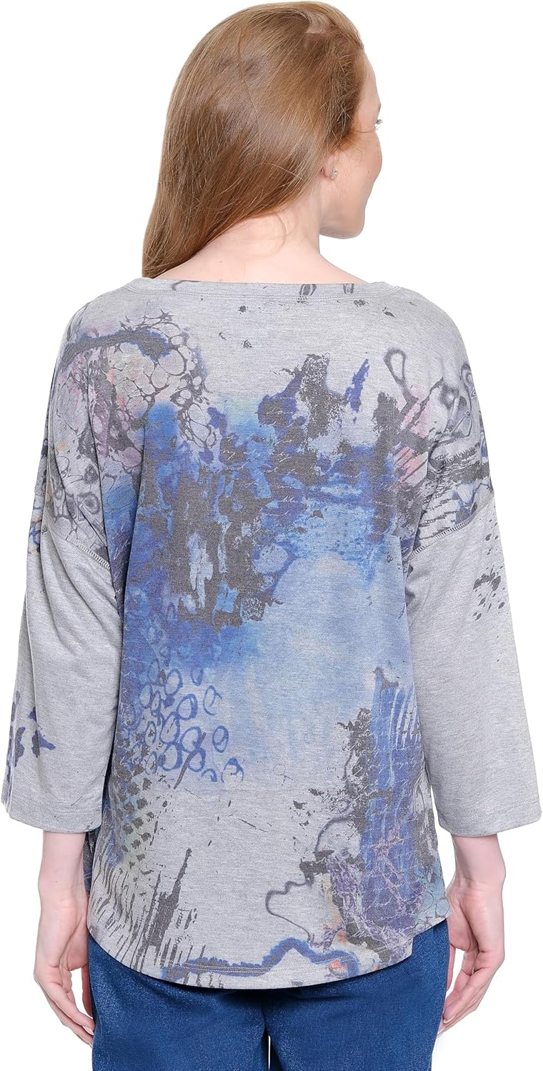 Ali Miles Printed Knit Tunic for Women - Image 2