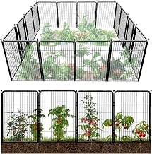 FXW Garden Fence Outdoor for The Yard – 40in(H) x 36.4ft(L) Heavy Duty Metal Animal Barrier for Dog and Rabbit, Decorative Dog Fence, 16 Panels, Black